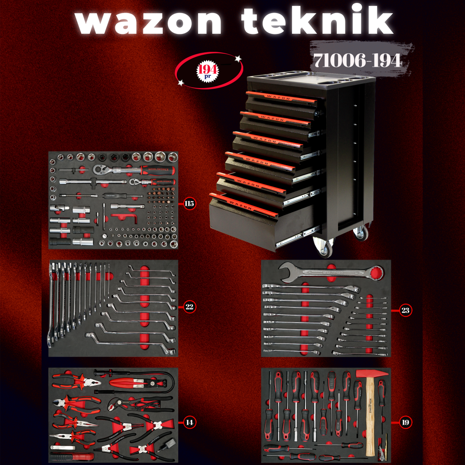 WAZON Dolu Takım Arabası 194 Parça 71006-194