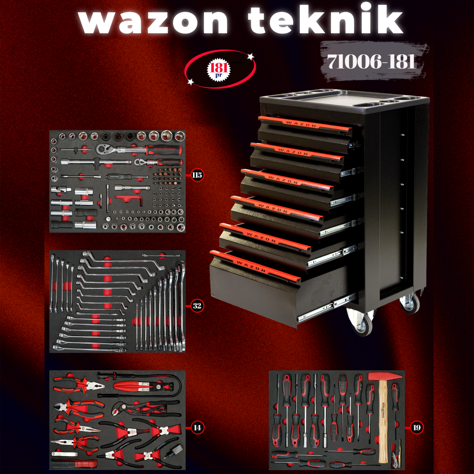WAZON Dolu Takım Arabası 181 Parça 71006-181