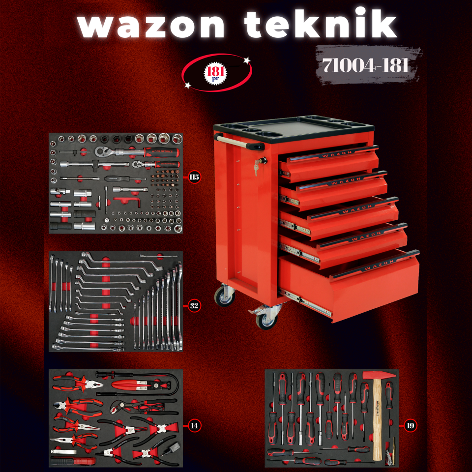 WAZON Dolu Takım Arabası 181 Parça 17004-181