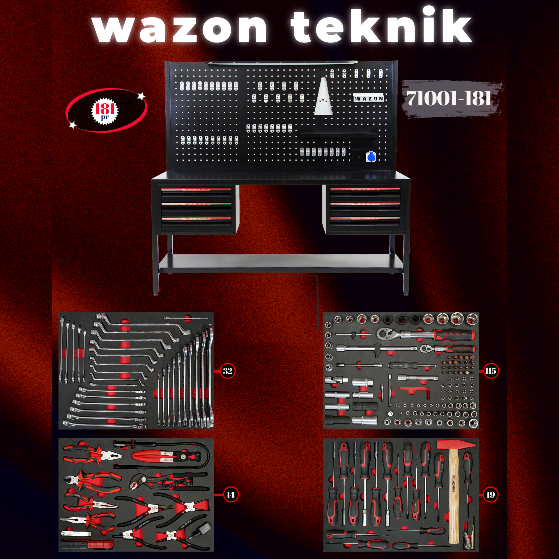 WAZON Dolu Çalışma Masası 181 Parça 71001-181