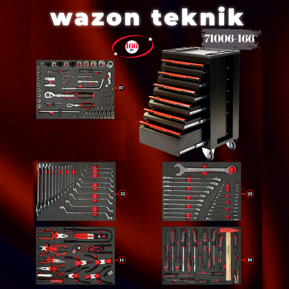 WAZON Dolu Takım Arabası 166 Parça 71006-166