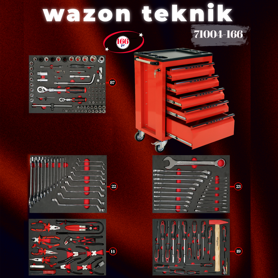 WAZON Dolu Takım Arabası 166 Parça 71004-166