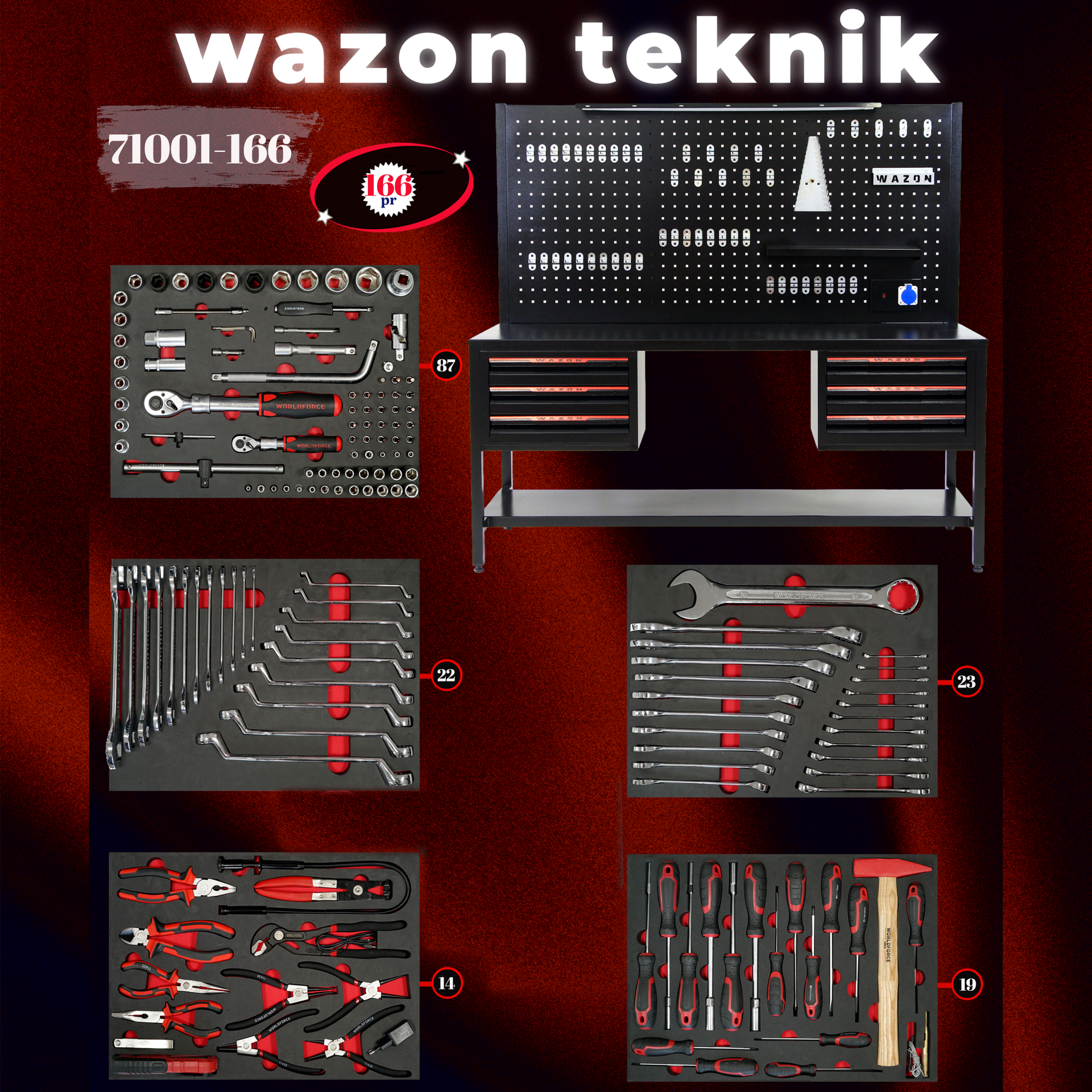 WAZON Dolu Çalışma Masası 166 Parça 71001-166