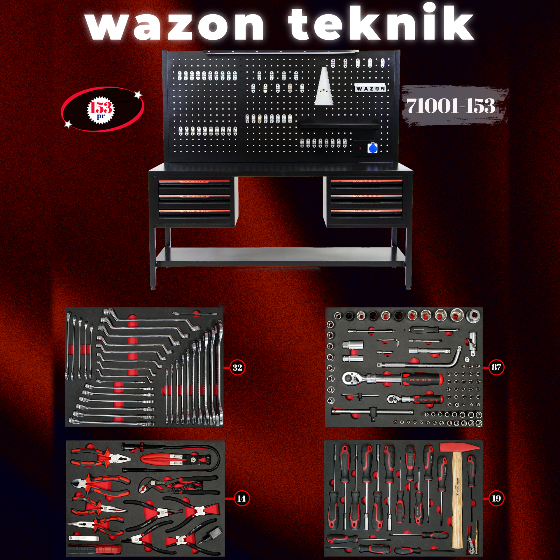 WAZON Dolu Çalışma Masası 153 Parça 71001-153