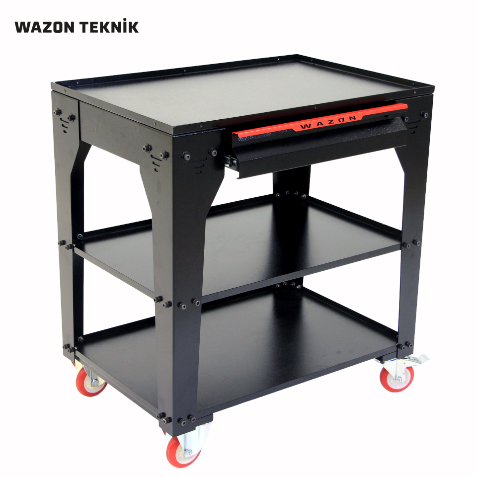 WAZON Parça Taşıma Arabası Ağır Tip (1 Çekmeceli) Siyah 71013