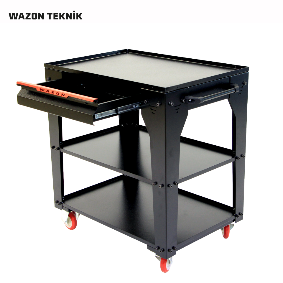 WAZON Parça Taşıma Arabası Ağır Tip (1 Çekmeceli) Siyah 71013