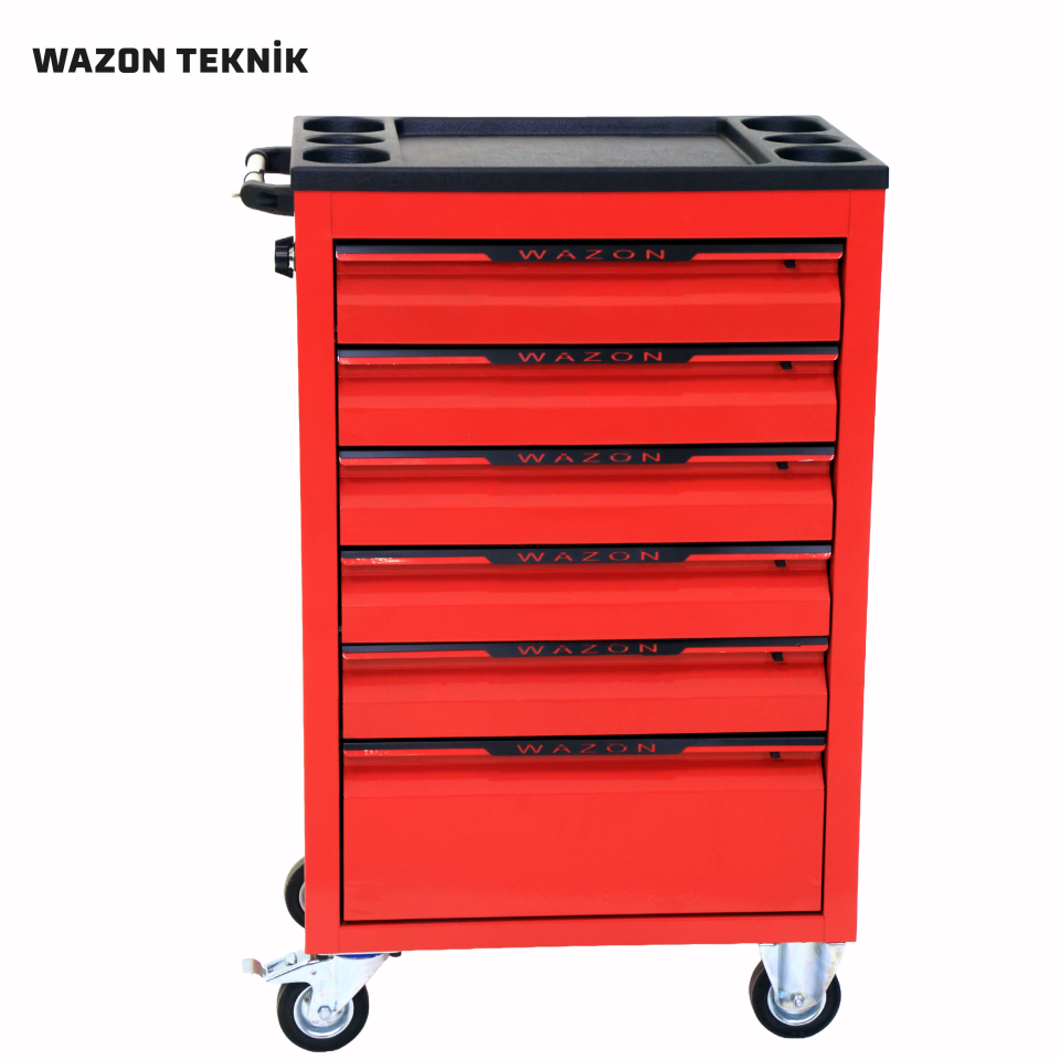 WAZON Takım Arabası (6 Çekmeceli) Kırmızı 71007
