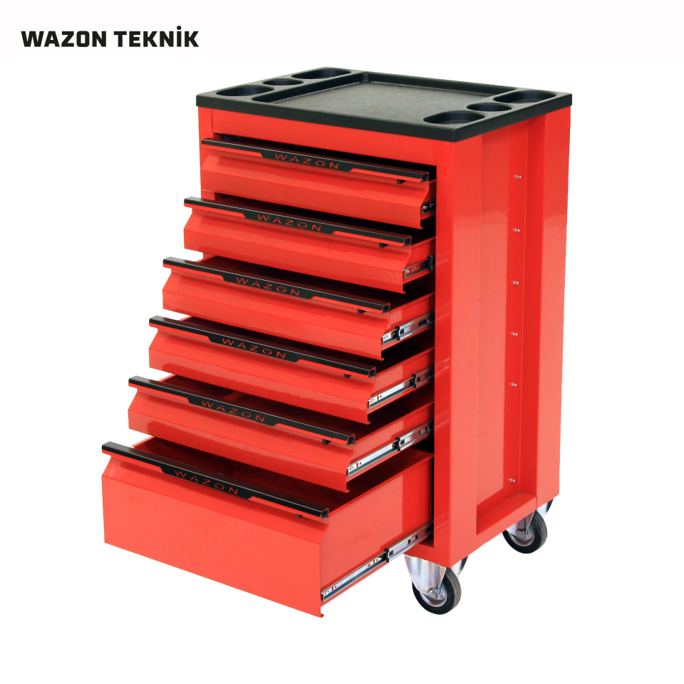 WAZON Takım Arabası (6 Çekmeceli) Kırmızı 71007