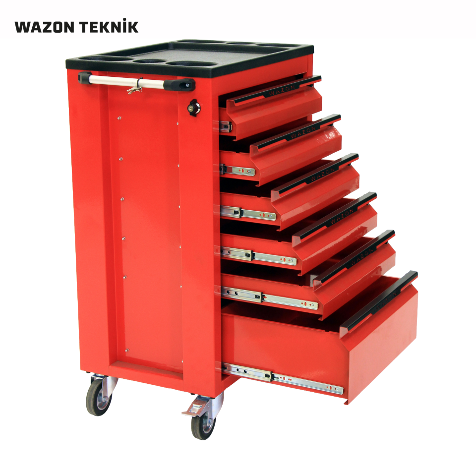 WAZON Takım Arabası (6 Çekmeceli) Kırmızı 71007