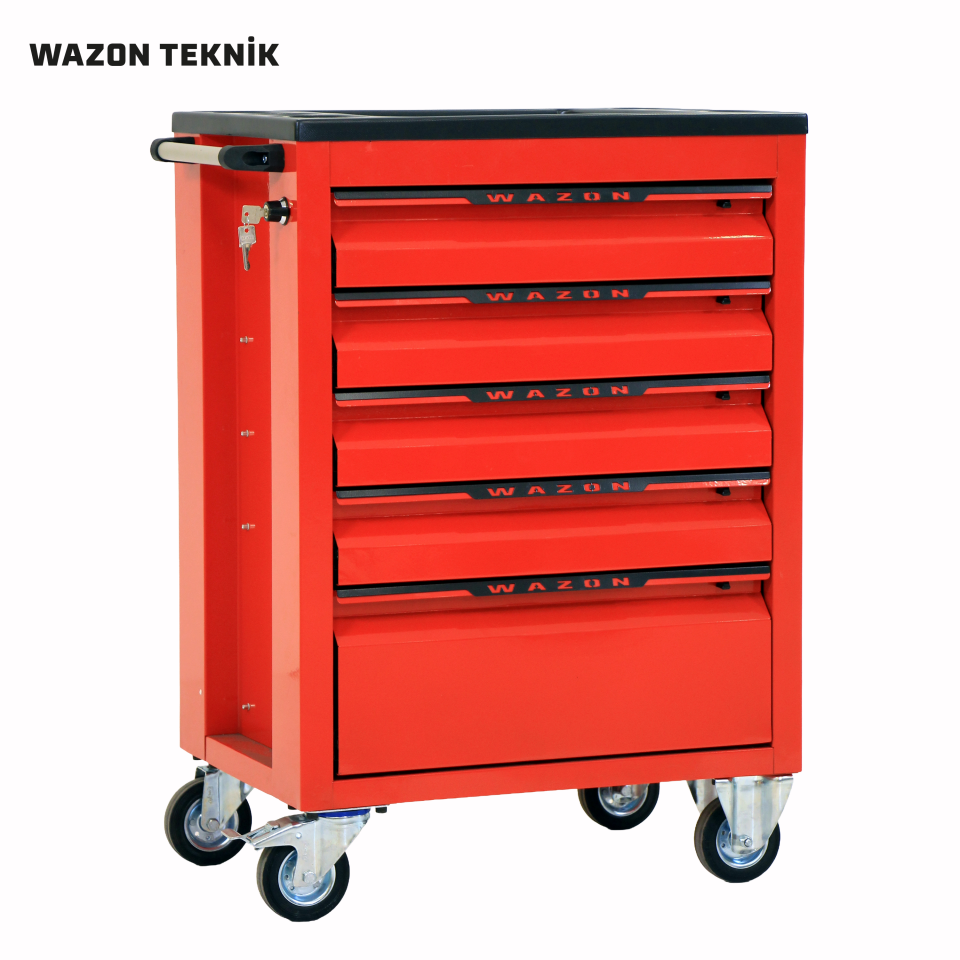 WAZON Takım Arabası Budget (5 Çekmeceli) Kırmızı 71004