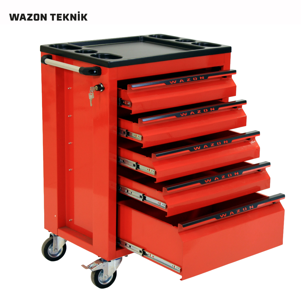 WAZON Takım Arabası Budget (5 Çekmeceli) Kırmızı 71004