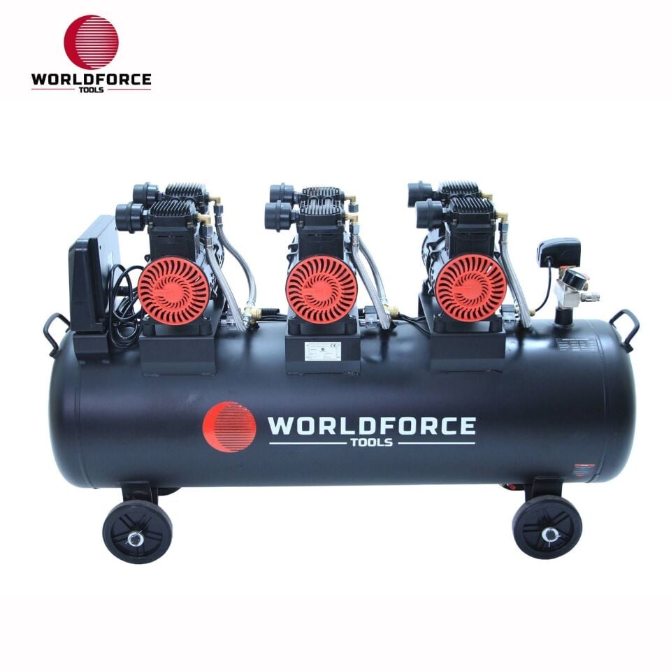 WORLDFORCE Sessiz Yağsız Hava Kompresörü 200L (4500W, 1440R/Min, 0.846m3/Min, 0.8Mpa) 11673