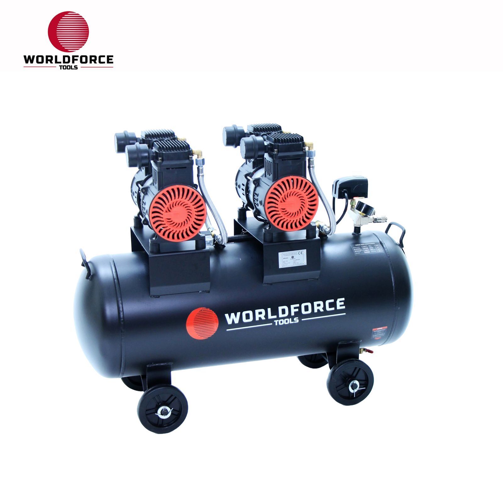 WORLDFORCE Sessiz Yağsız Hava Kompresörü 100L (3000W, 1440R/Min, 0.564m3/Min, 0.8Mpa) 11672