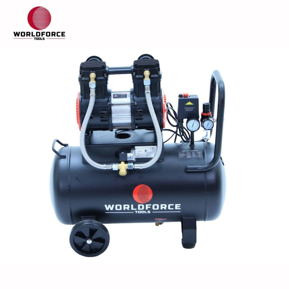 WORLDFORCE Sessiz Yağsız Hava Kompresörü 50L (1500W, 1440R/Min, 0.282m3/Min, 0.8Mpa) 11671