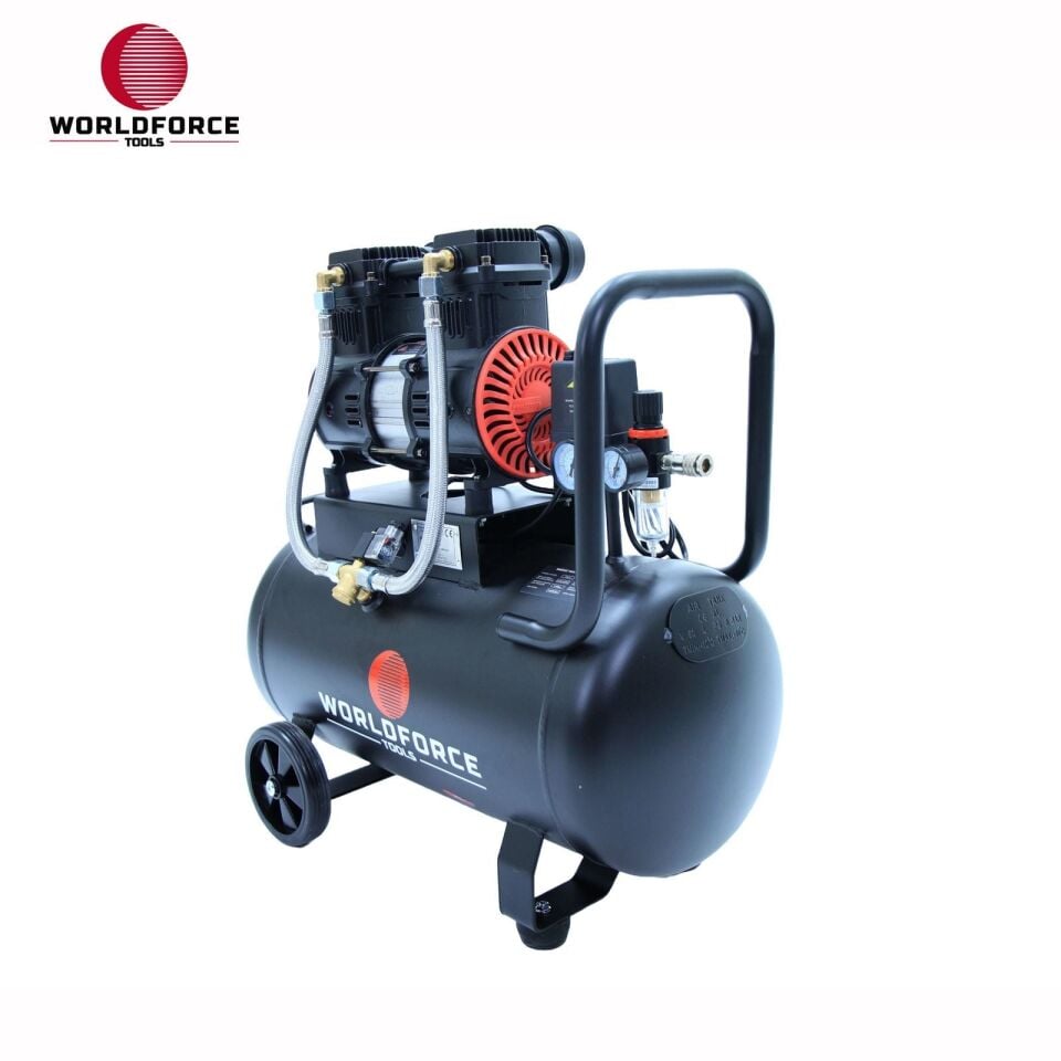 WORLDFORCE Sessiz Yağsız Hava Kompresörü 50L (1500W, 1440R/Min, 0.282m3/Min, 0.8Mpa) 11671