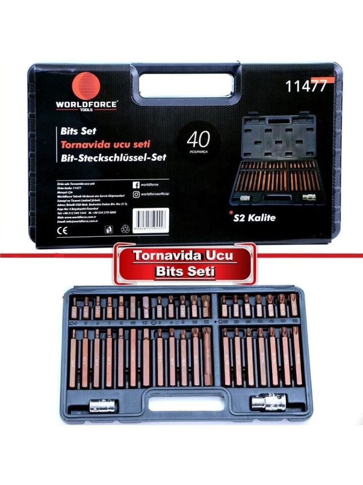 WORLDFORCE Bits Uç Seti 40 Parça S2 11477