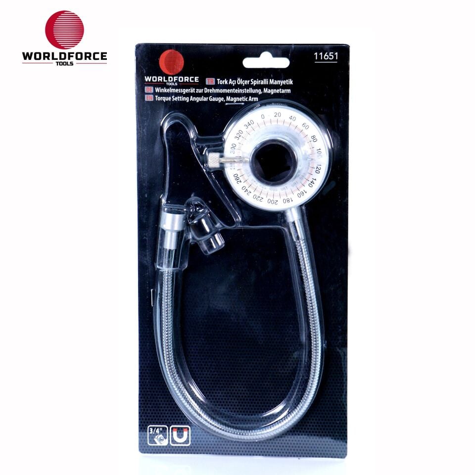 WORLDFORCE Tork Açı Ölçer Spiralli Manyetik 3/4'' 11651