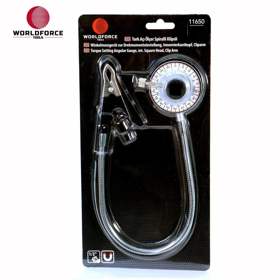 WORLDFORCE Tork Açı Ölçer Spiralli Klipsli 1/2'' 11650