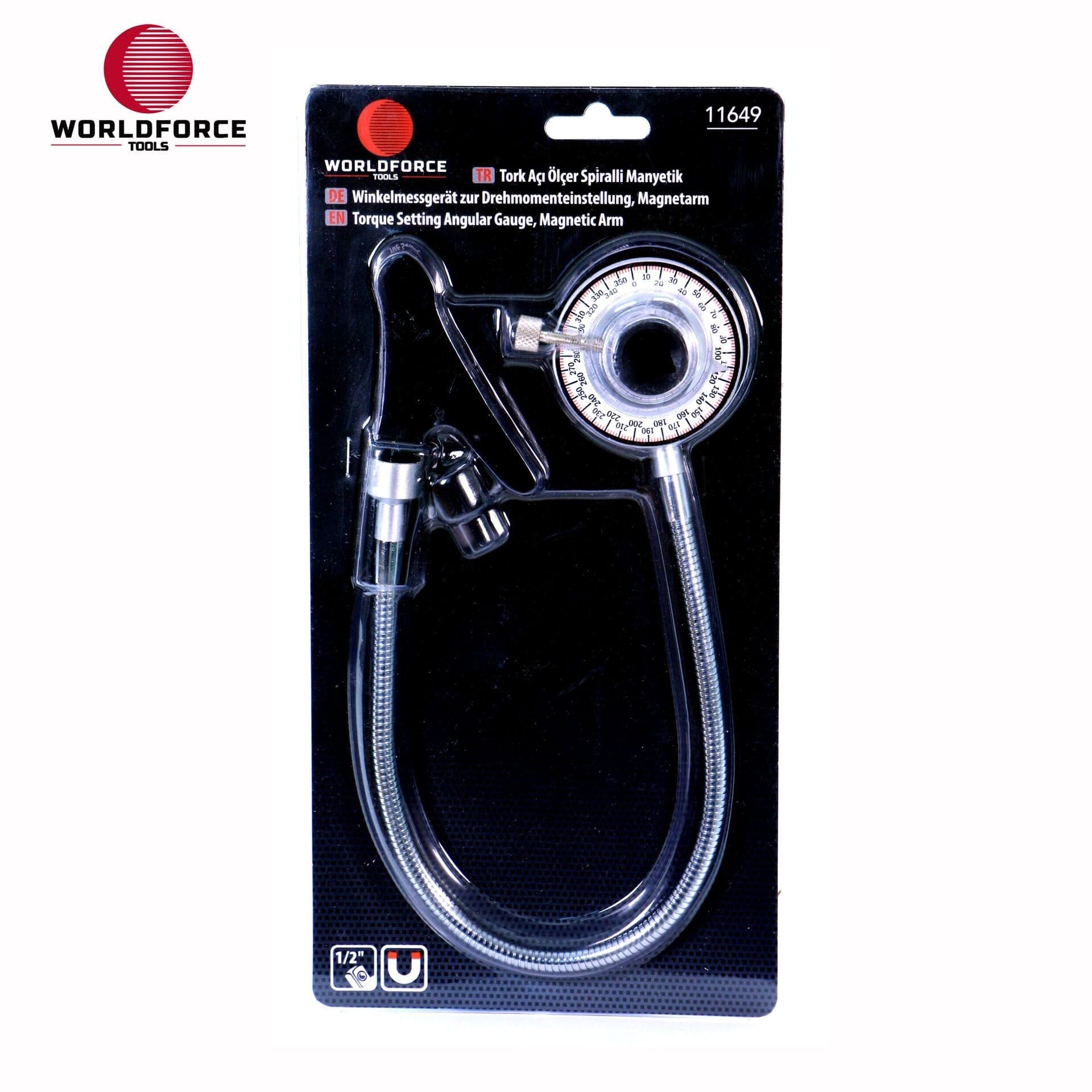 WORLDFORCE Tork Açı Ölçer Spiralli Manyetik 1/2'' 11649