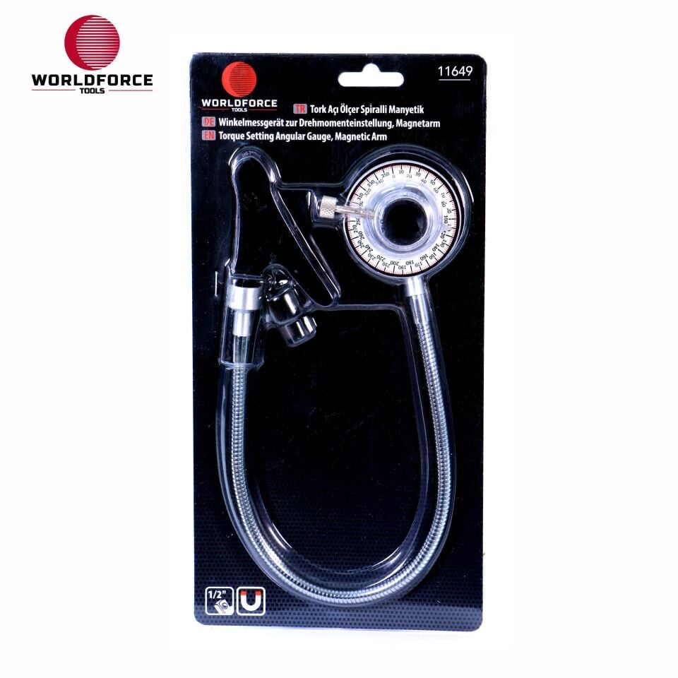 WORLDFORCE Tork Açı Ölçer Spiralli Manyetik 1/2'' 11649