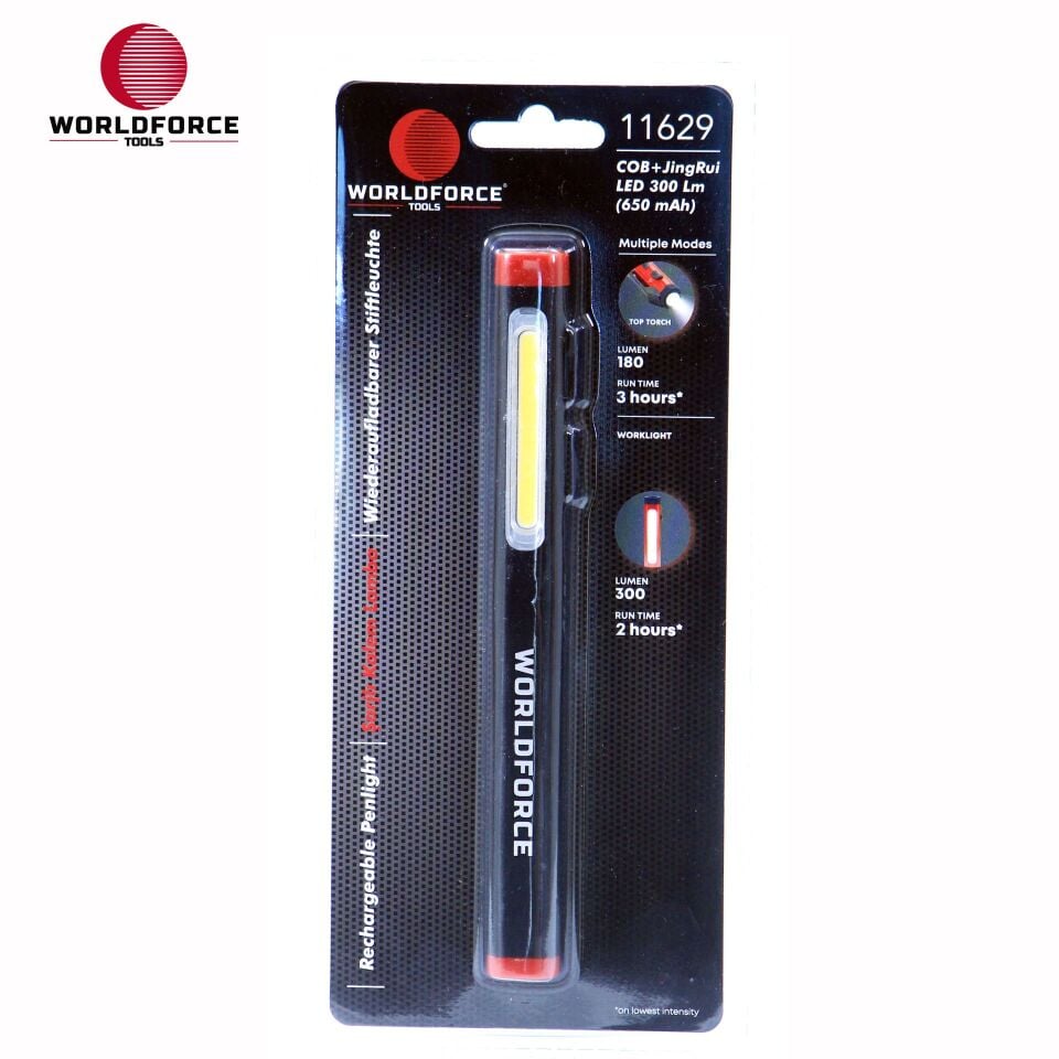 WORLDFORCE Şarjlı Kalem Lamba COB+JingRui Ledli 300 Lm (650 mAh) 11629