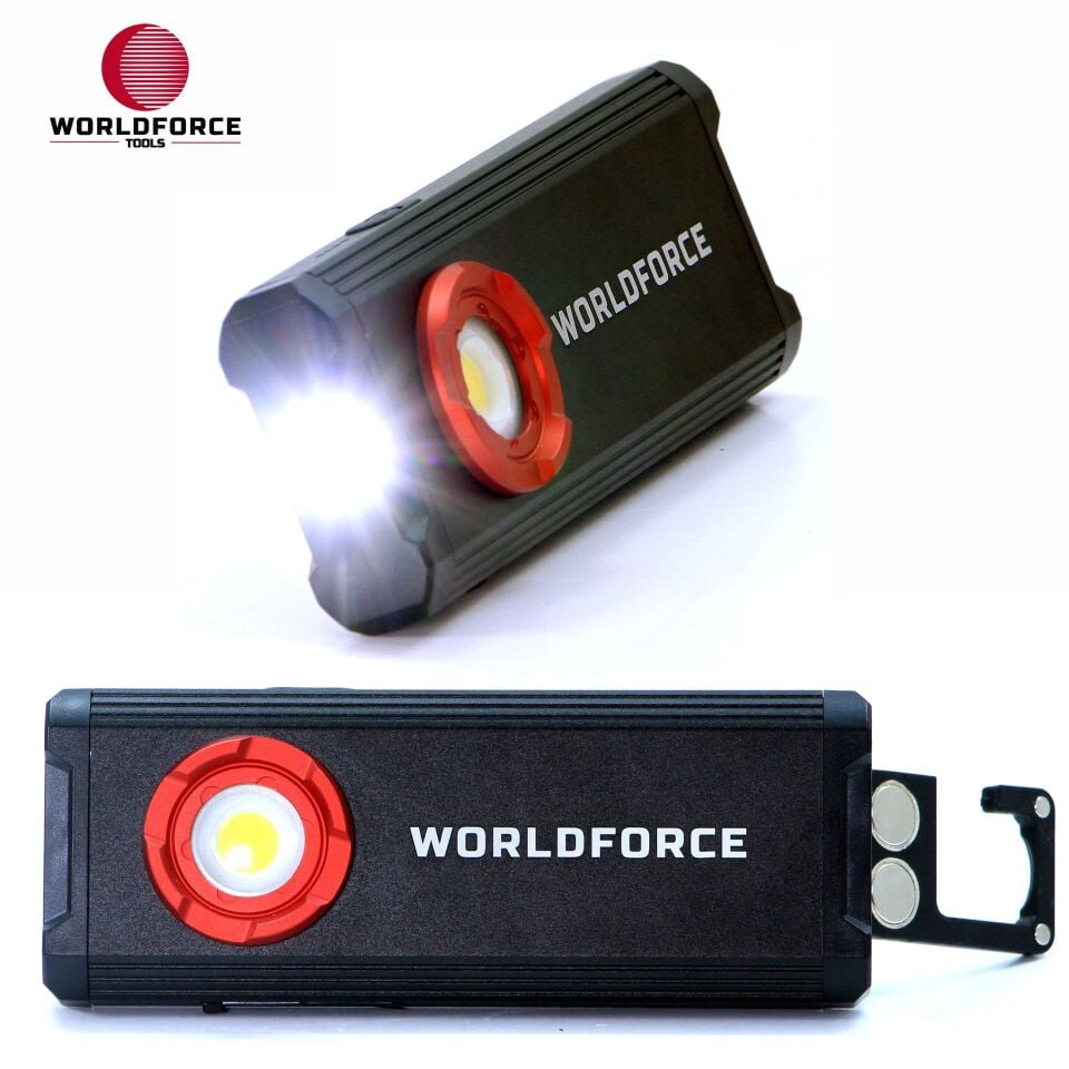 WORLDFORCE Şarjlı El Lambası COB+SMD Ledli 800 Lm (4000 mAh) 11628
