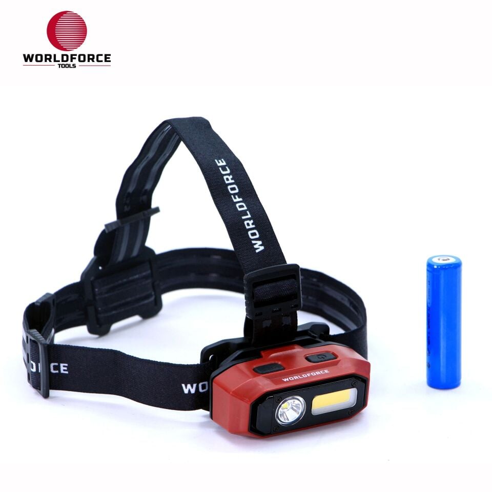 WORLDFORCE Şarjlı Kafa Lambası SST40+COB Ledli 800 Lm (2200 mAh) 11627
