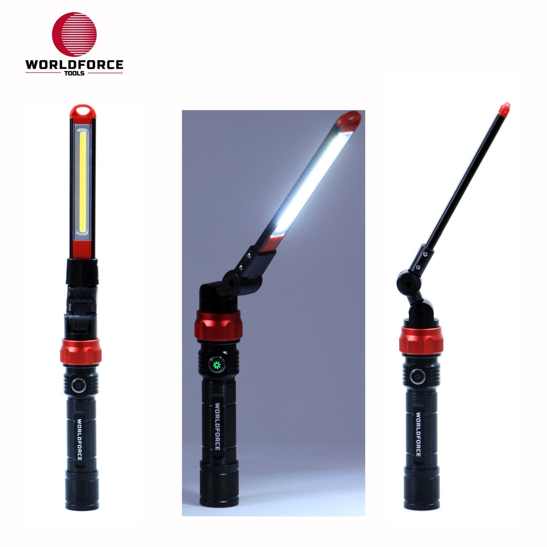 WORLDFORCE Katlanabilir Şarjlı El Lambası 360° COB Ledli 350 Lm (2200 mAh) 11626