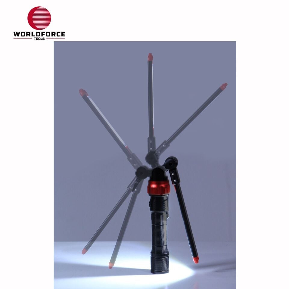 WORLDFORCE Katlanabilir Şarjlı El Lambası 360° COB Ledli 350 Lm (2200 mAh) 11626