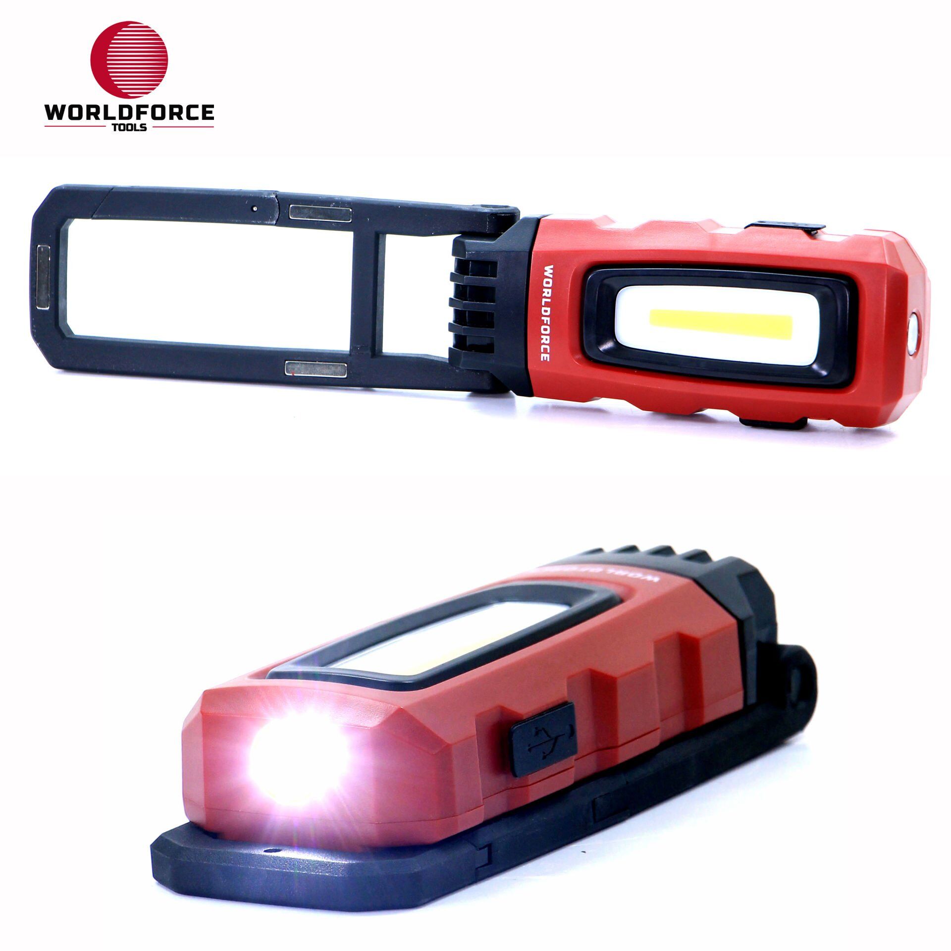 WORLDFORCE Katlanır Şarjlı El Lambası COB Ledli 800 Lm (2600 mAh) 11621
