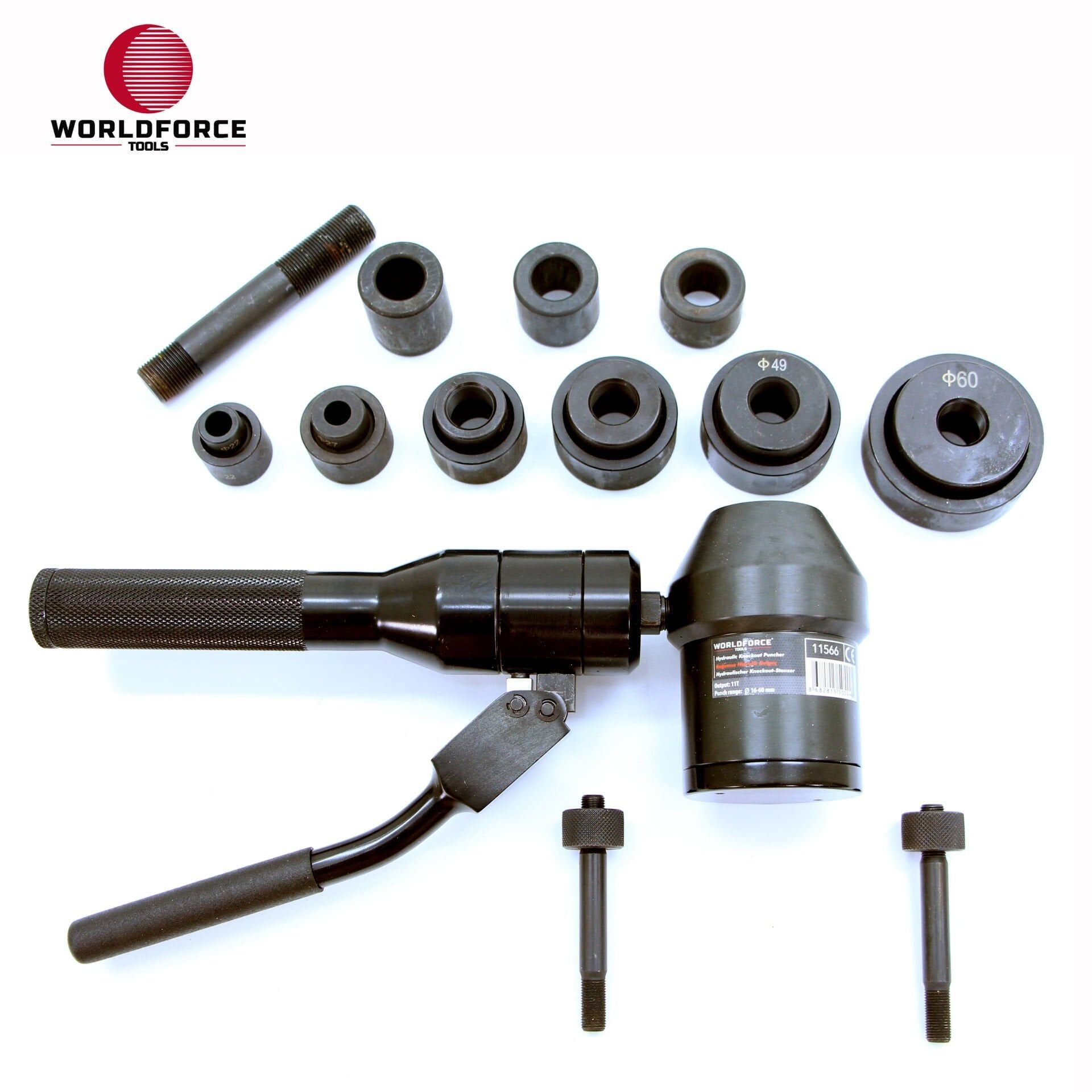 WORLDFORCE Bağımsız Hidrolik Delgeç 11 Ton 16-60mm 11566