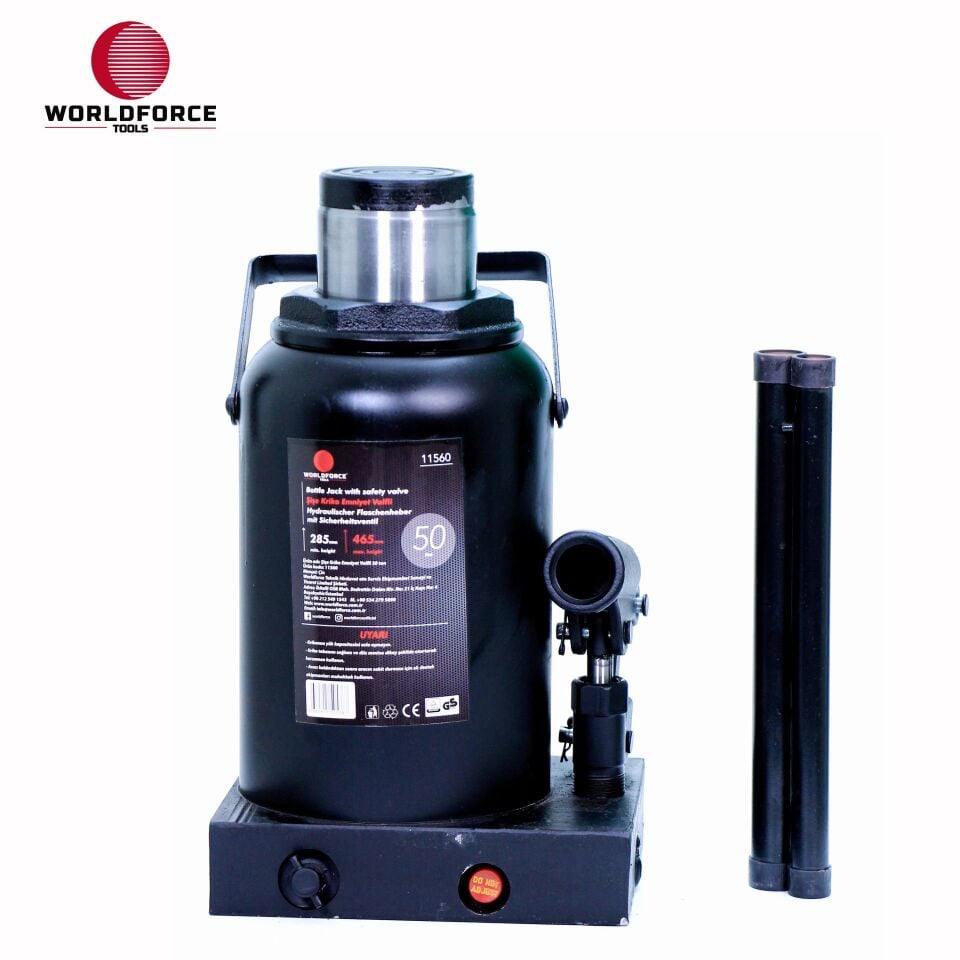 WORLDFORCE Hidrolik Şişe Kriko 50 Ton 285-465mm 11560