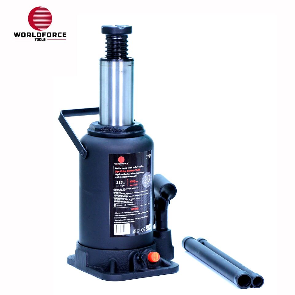 WORLDFORCE Hidrolik Şişe Kriko 20 Ton 235-440mm 11558