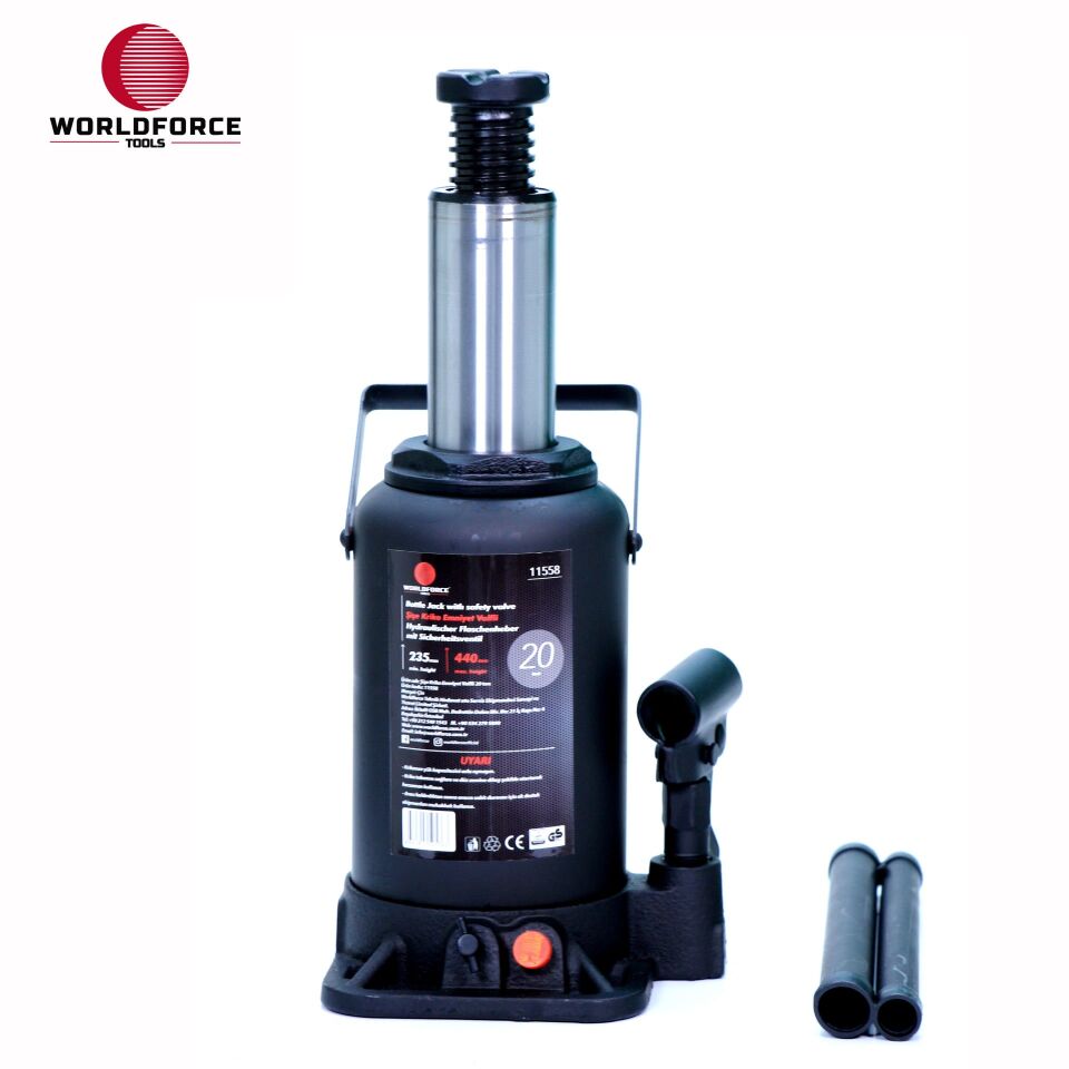 WORLDFORCE Hidrolik Şişe Kriko 20 Ton 235-440mm 11558