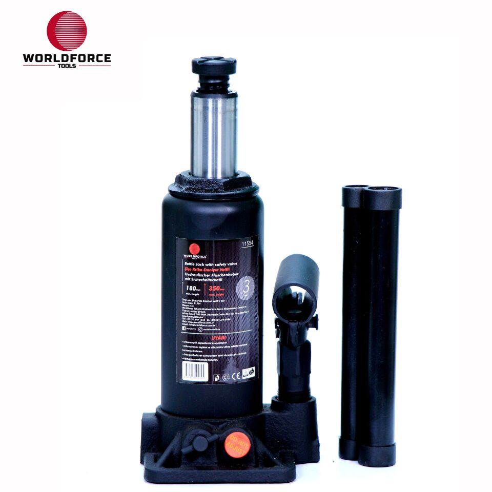 WORLDFORCE Hidrolik Şişe Kriko 3 Ton 180-350mm 11554