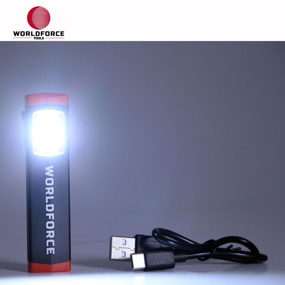 WORLDFORCE Şarjlı Mini El Lambası COB Ledli 300 Lm (600 mAh) 11543