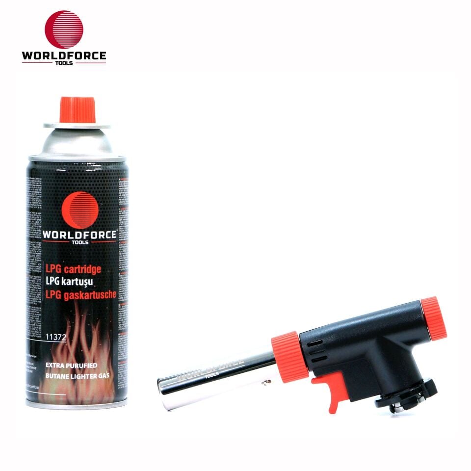 WORLDFORCE Jet Pürmüz Başlığı + LPG Gaz Kartuşu 400ml 11355