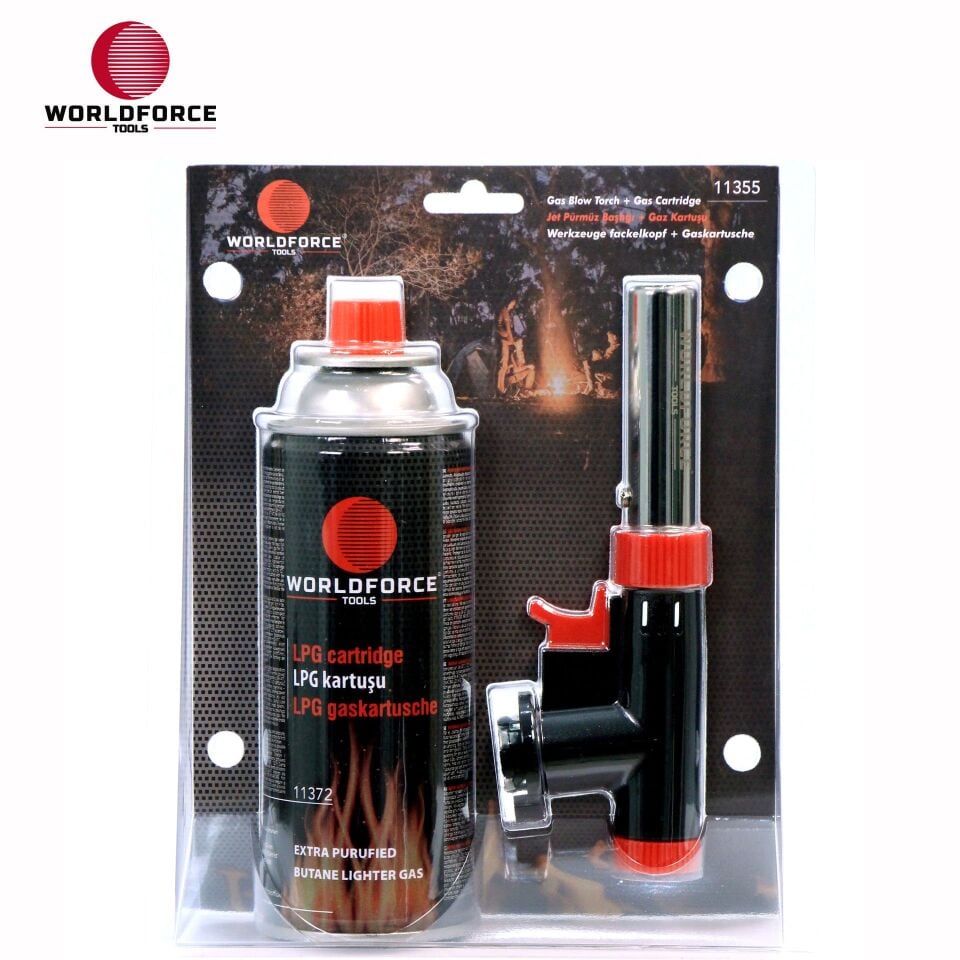 WORLDFORCE Jet Pürmüz Başlığı + LPG Gaz Kartuşu 400ml 11355