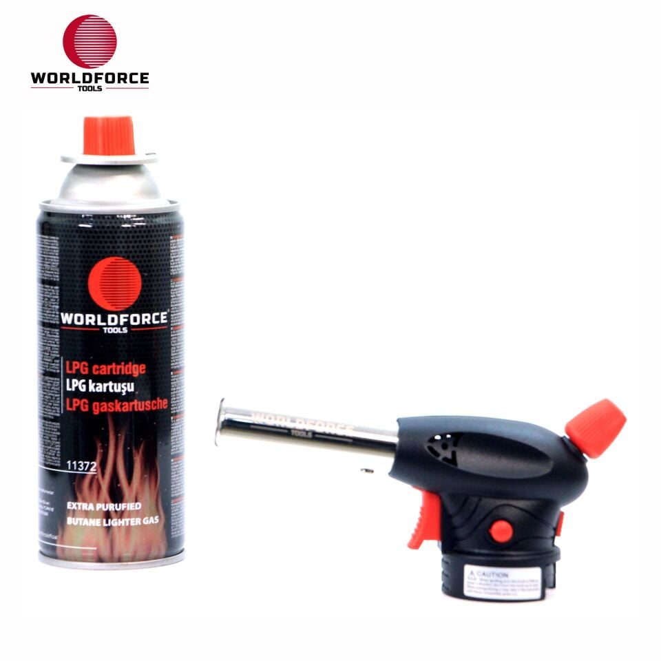 WORLDFORCE Jet Pürmüz Başlığı + LPG Gaz Kartuşu 400ml 11354