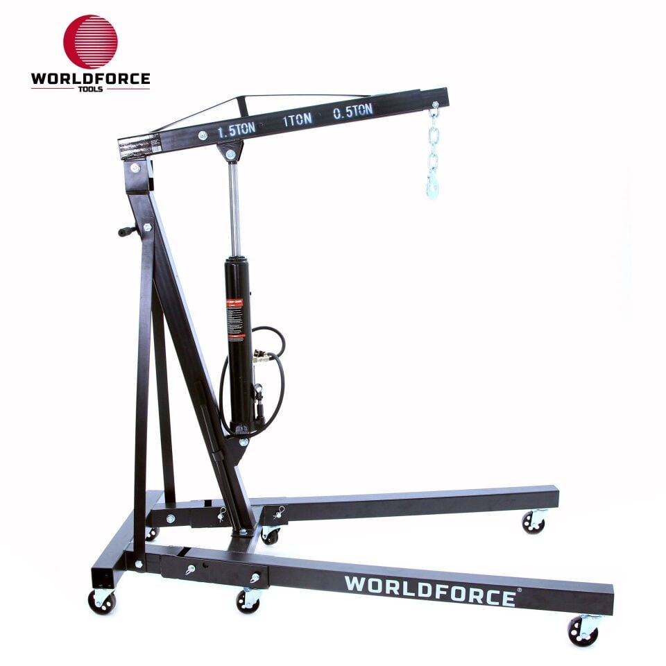 WORLDFORCE Hidrolik Vinç Katlanır 1.5 Ton (Havalı) 11458