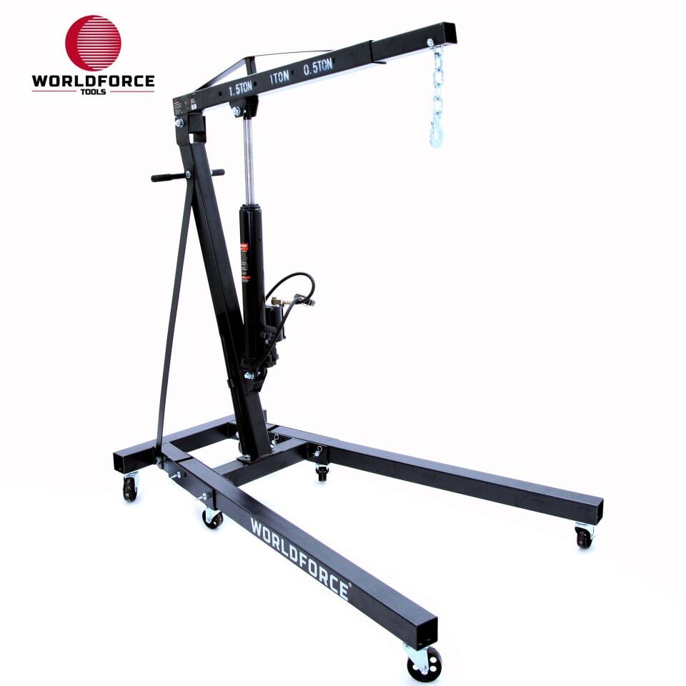 WORLDFORCE Hidrolik Vinç Katlanır 1.5 Ton (Havalı) 11458