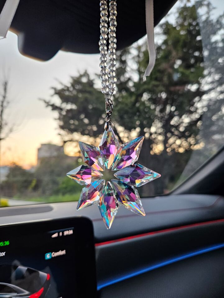 SWARON Kristal Araba Dikiz Aynası Süsü J-Style