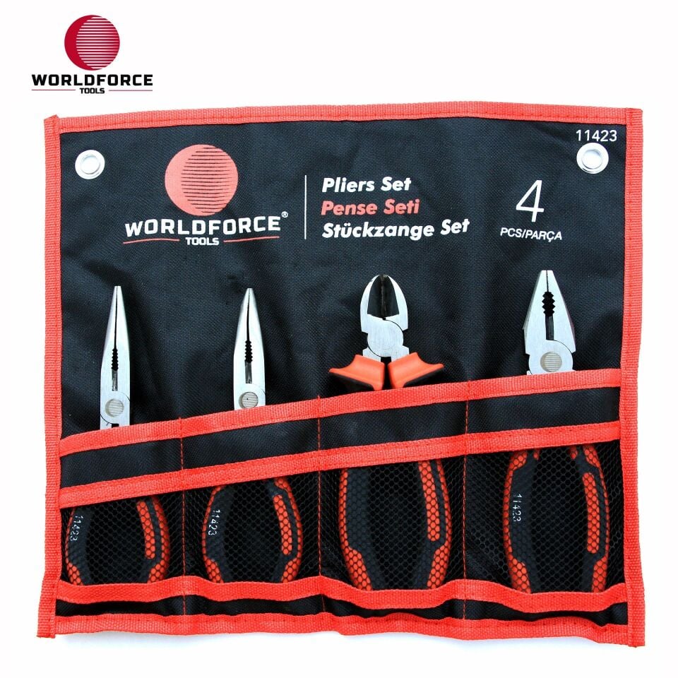 WORLDFORCE Pense Seti 4 Parça 7'' (Kombine, Kargaburun, Yan Keski, Kavisli Kargaburun) 11423