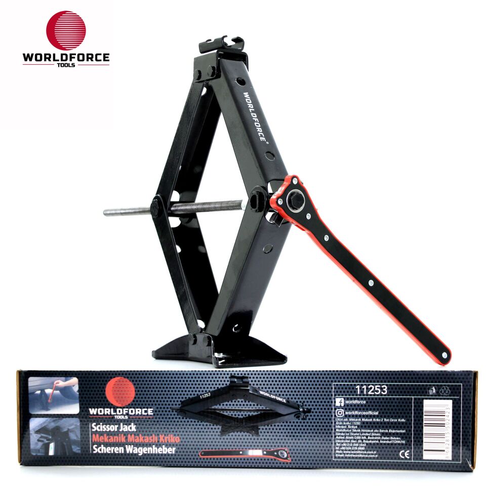 WORLDFORCE Mekanik Makaslı Kriko 2 Ton Cırcır Kollu 11253