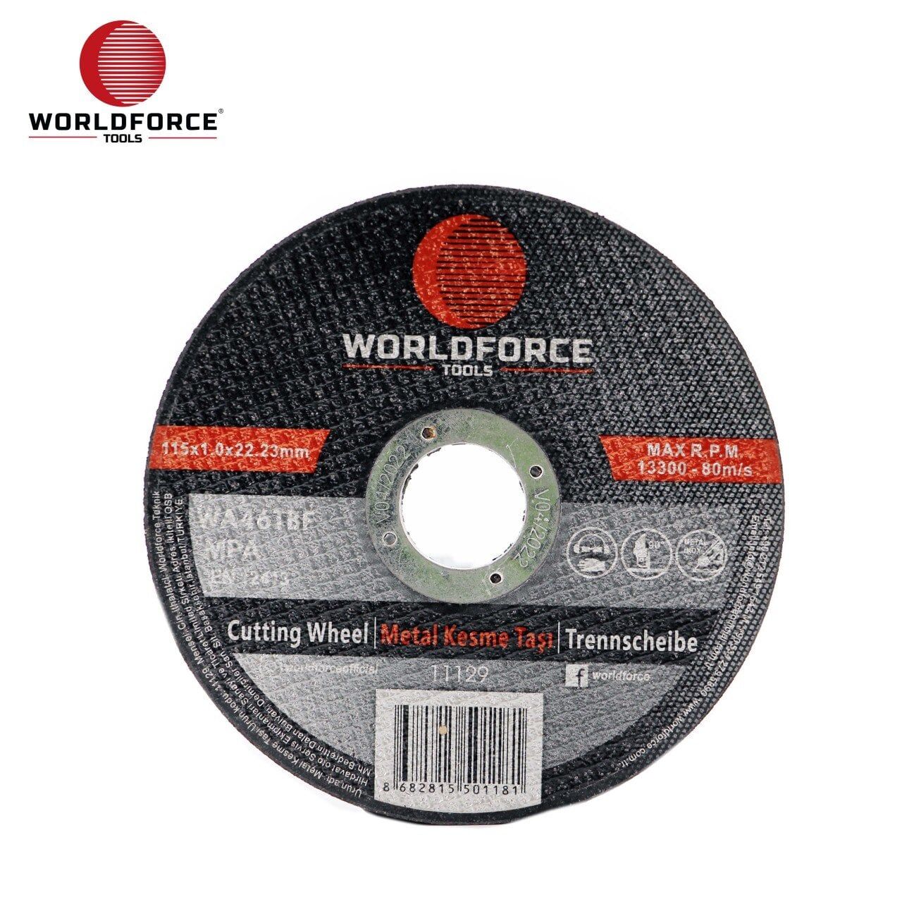 WORLDFORCE Metal Kesme Taşı 115X1.0X22.23MM Max R.P.M 13300-80m/s 11129