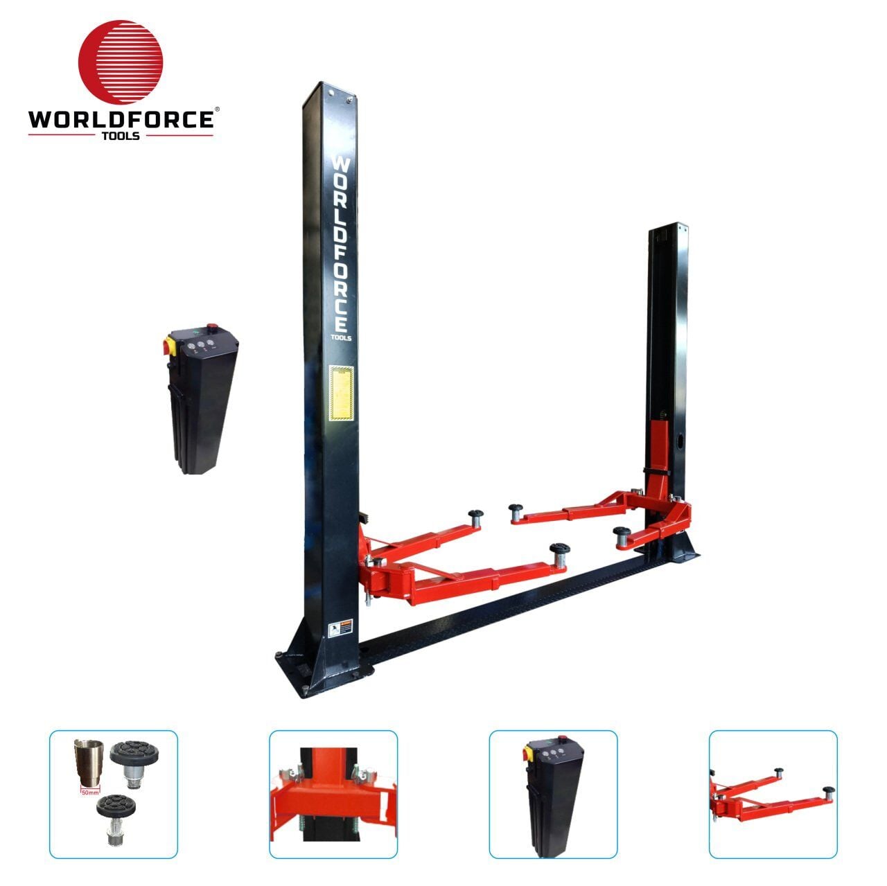 WORLDFORCE Hidrolik Lift İki Sütunlu 4 Ton 380/220V Tam Otomatik 11546
