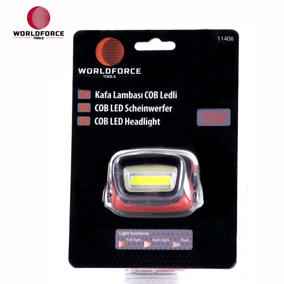 WORLDFORCE Kafa Lambası COB Ledli 3W - Pilli 11406