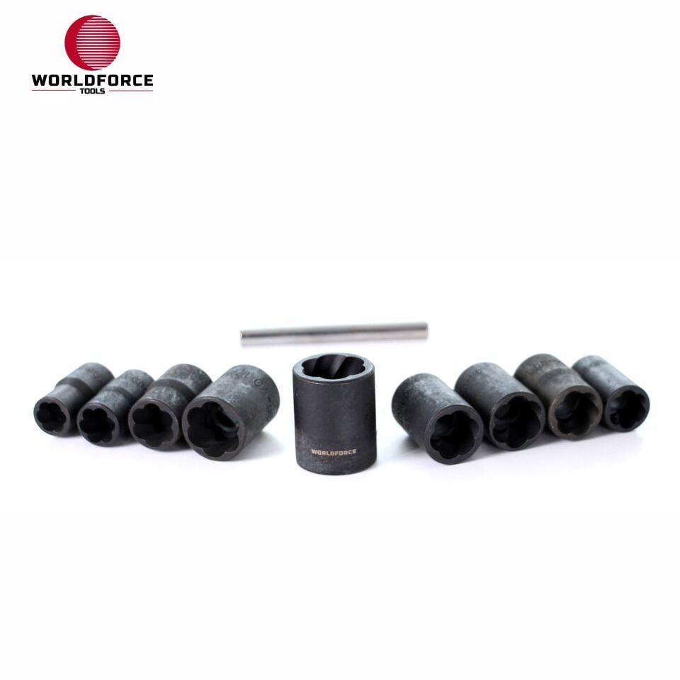 WORLDFORCE Hasarlı Somun Sökme Seti 10 Parça 3/8'' 11385