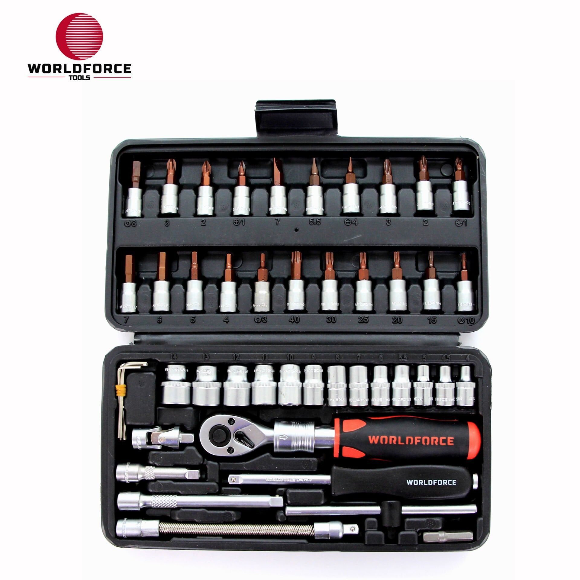 WORLDFORCE Lokma Takımı 46 Parça S-Ultra 1/4'' Uzatmalı Cırcır 11503