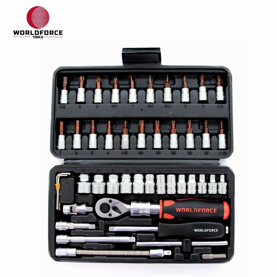 WORLDFORCE Lokma Takımı 46 Parça S-Ultra 1/4'' Uzatmalı Cırcır 11503